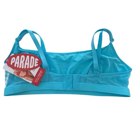 New Parade Checkered Light Blue Bralette Medium - Picture 2 of 3